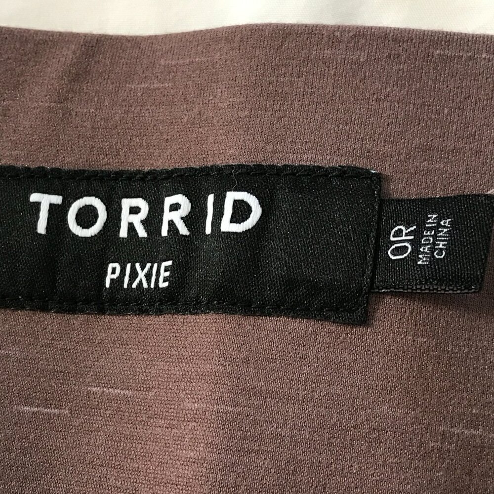 Torrid Pixie Pull On Pants Women L Purple Mid Rise Pocket Slimming Stretch 18294 - Picture 3 of 16